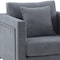 Armen Living Heritage Gray Fabric Upholstered Accent Chair with Brushed Stainless Steel Legs LCHT1GREY - alternate 7
